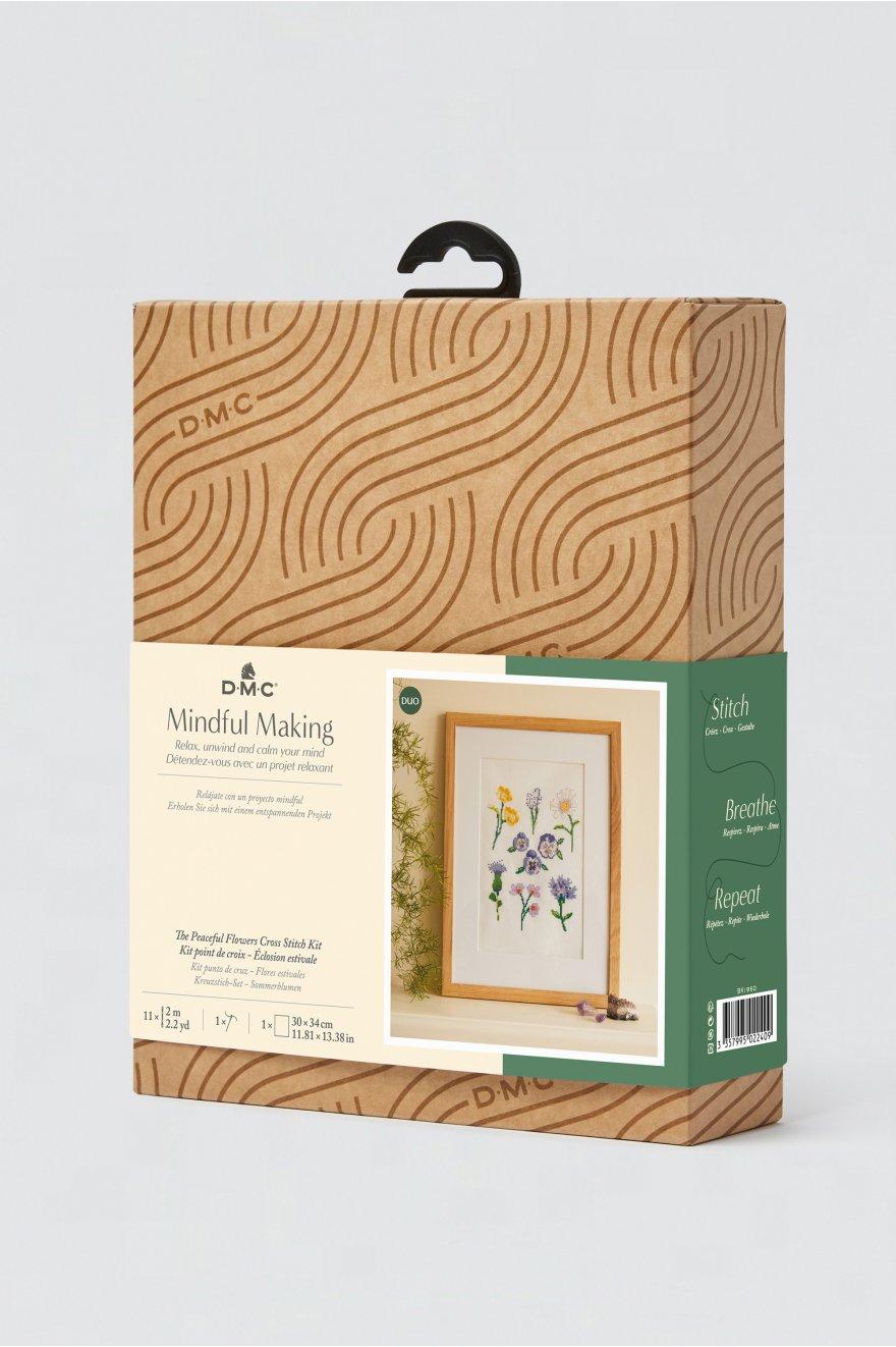 DMC Mindful-making cross stitch Kit - Peaceful flowers