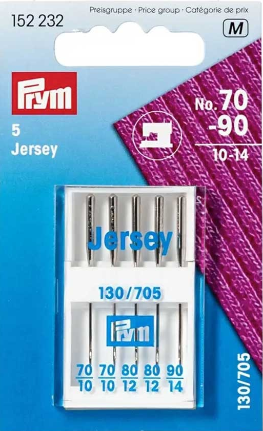 PRYM, Jersey Sewing Machine Needles 130/705, no.70-90, 5pcs