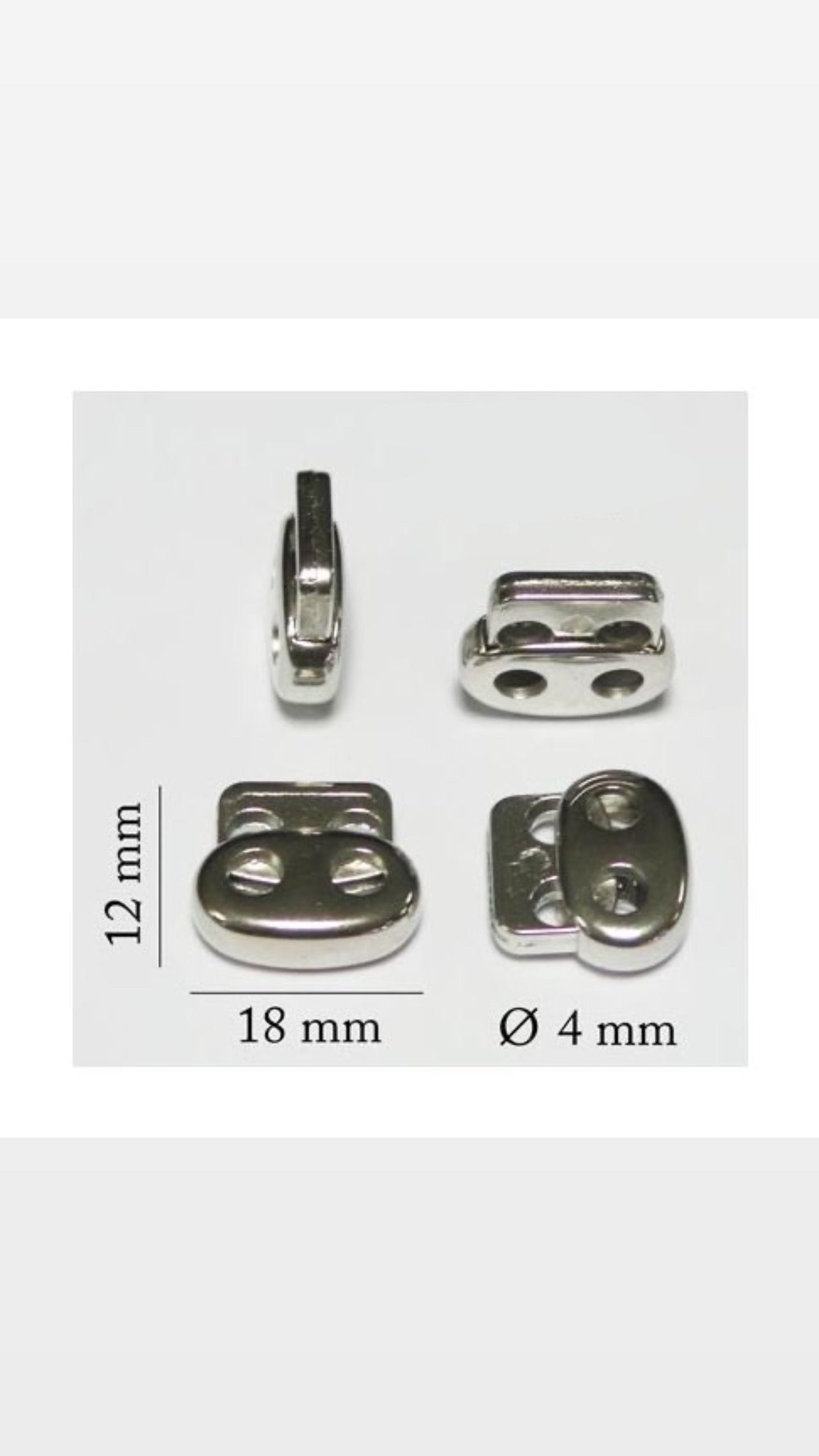 Zamak Cord Stopper, Ø 4mm, 3 Colours