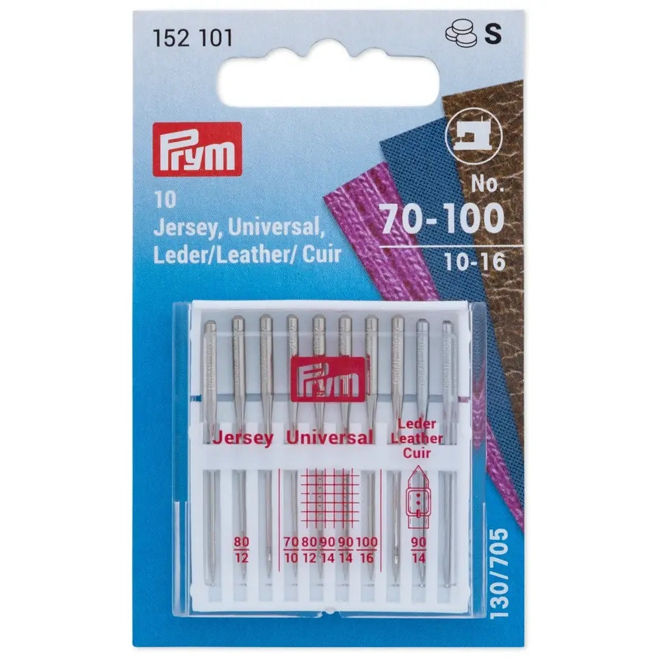 PRYM, Jersey/Universal/Leather Sewing Machine Needles, 130/705, no.70-100, 10pcs