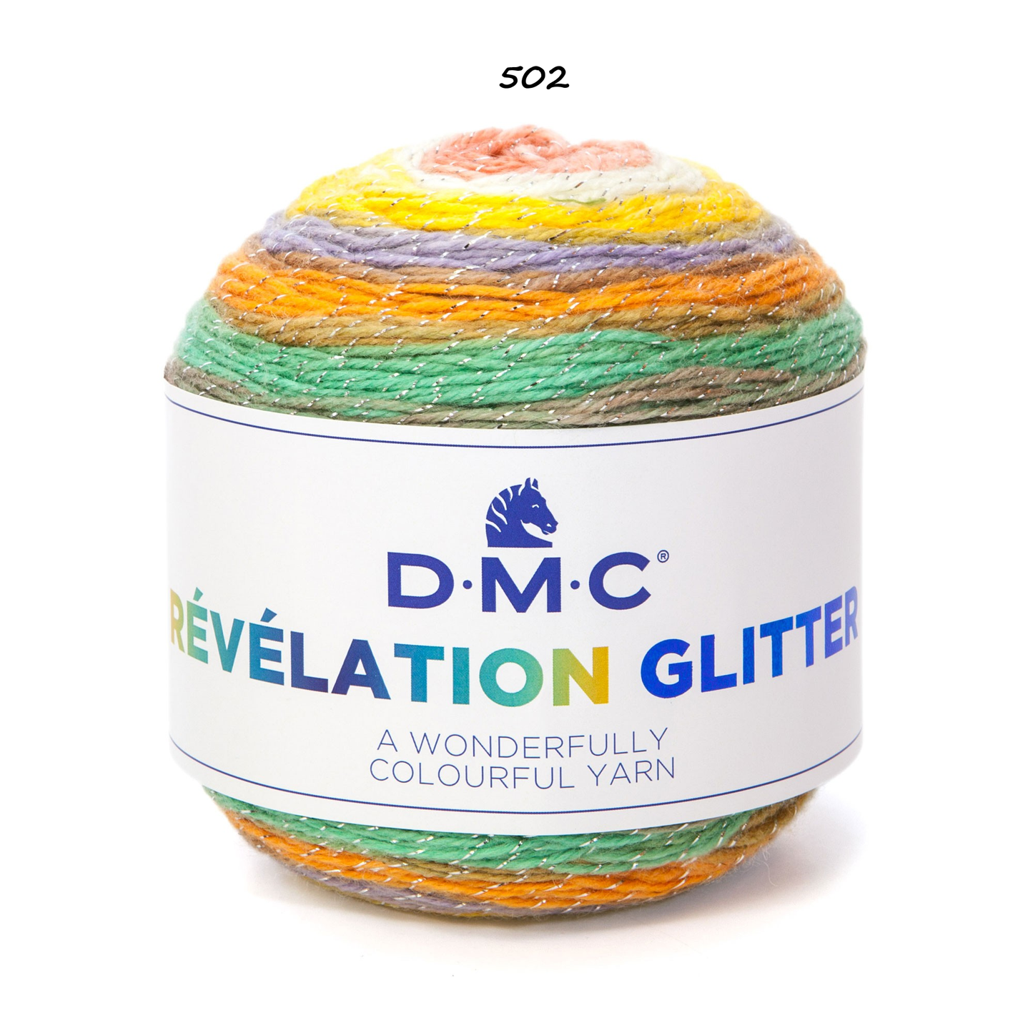 DMC Révélation Glitter, Colourful Yarn Cakes, 8 colours