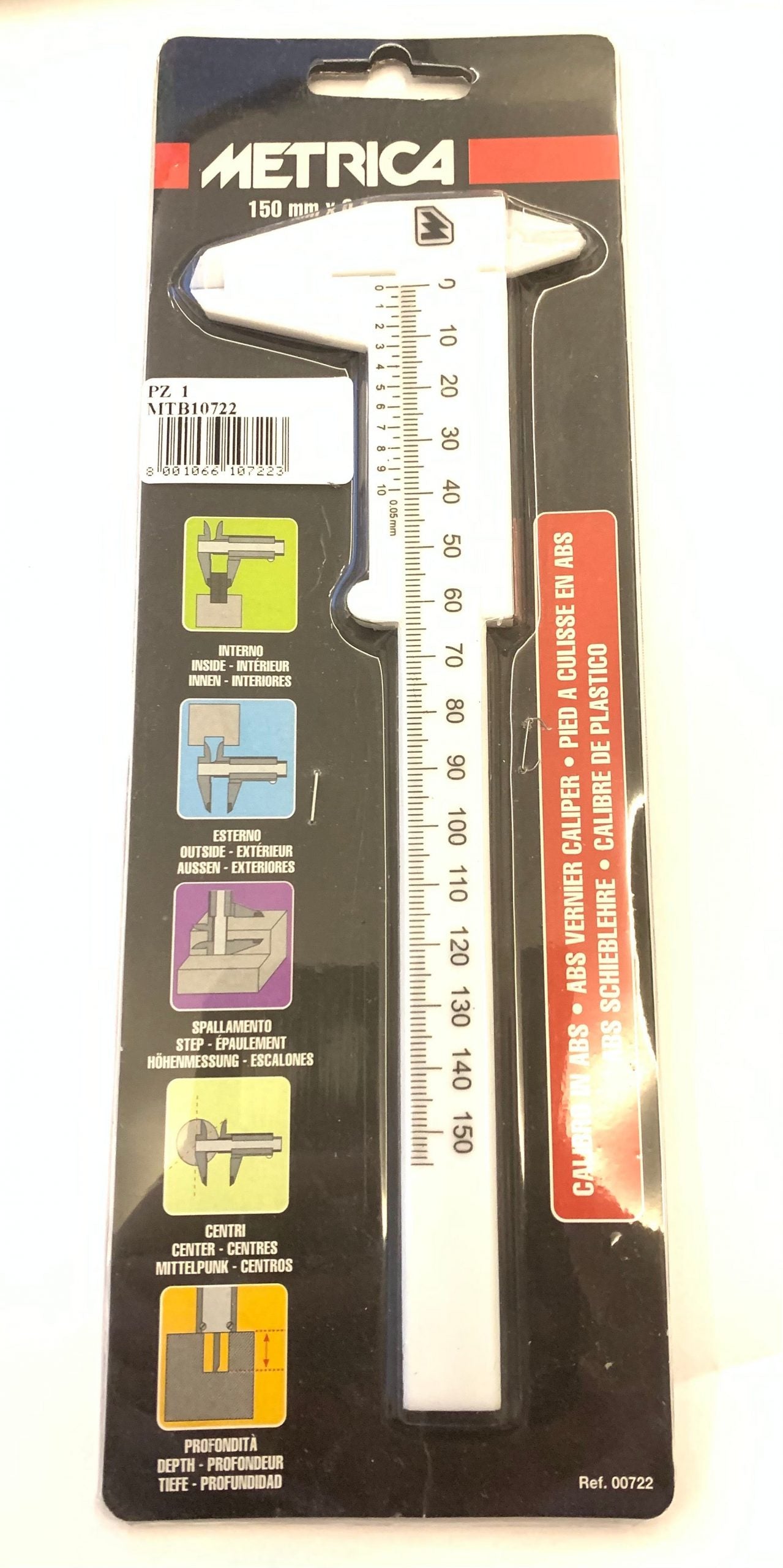 Metrica 10722 ABS Caliper 150mm, WHITE