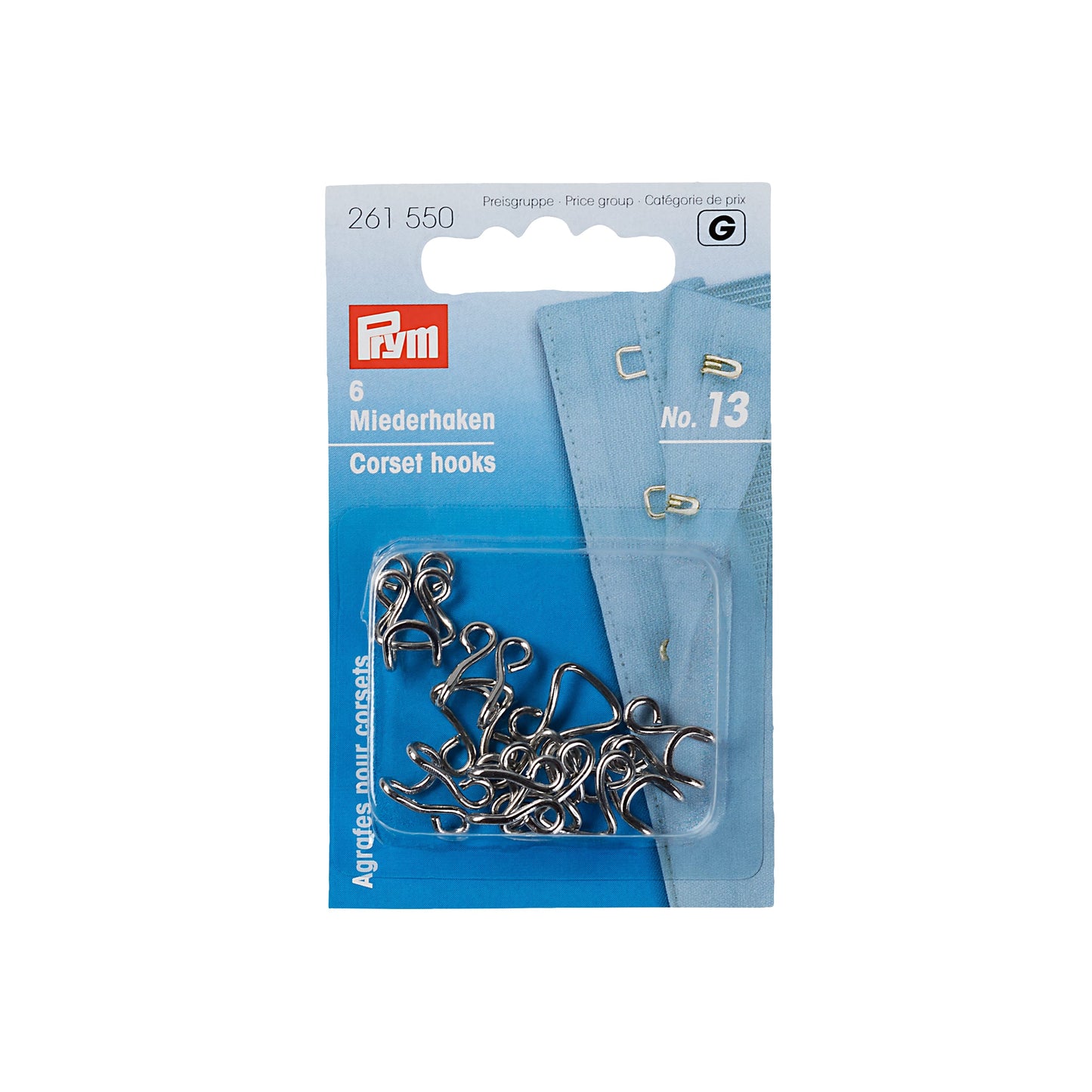Prym 6 Corset Hooks no. 13