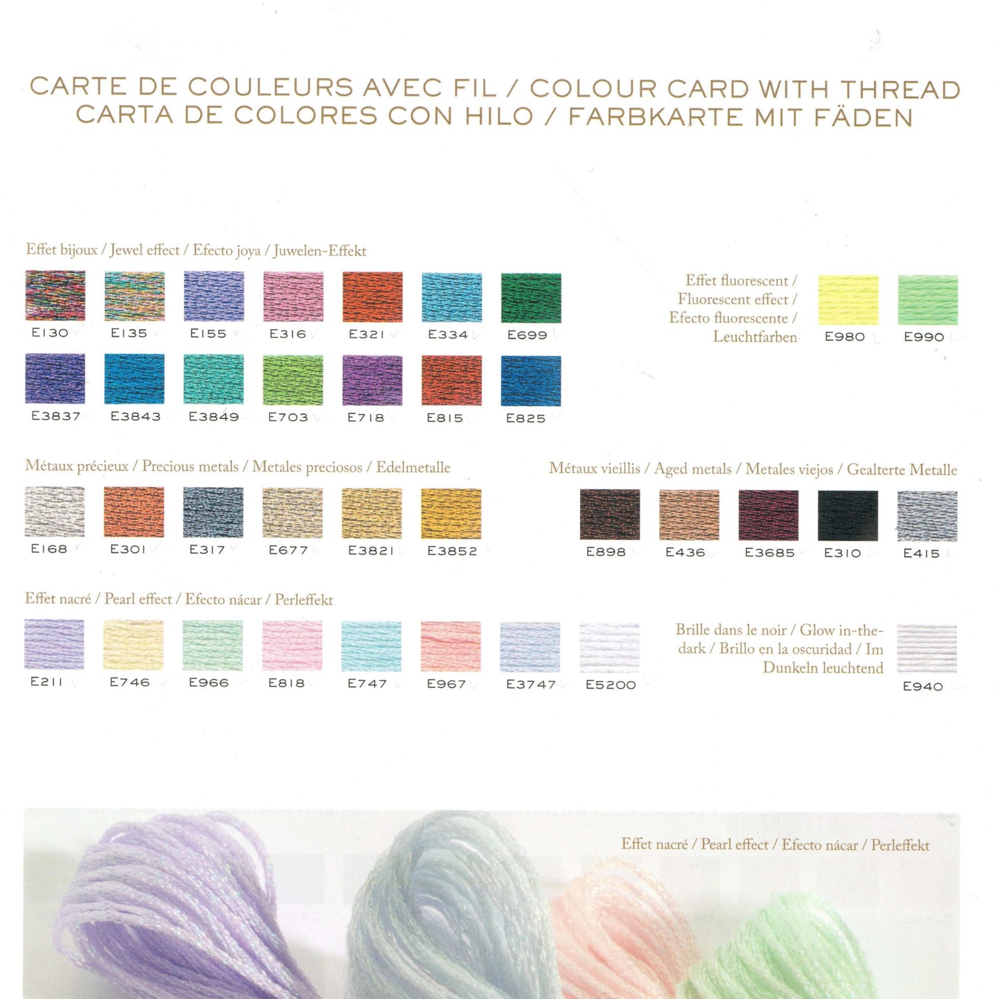 DMC Embroidery Mouliné Light Effect Polyester Thread, 36 colours