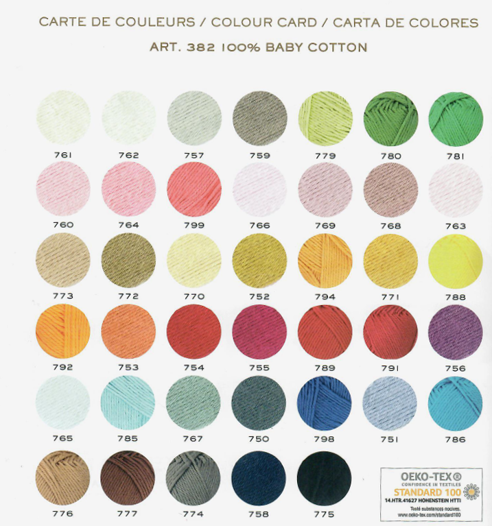 Baby Cotton Yarn, 40 colours