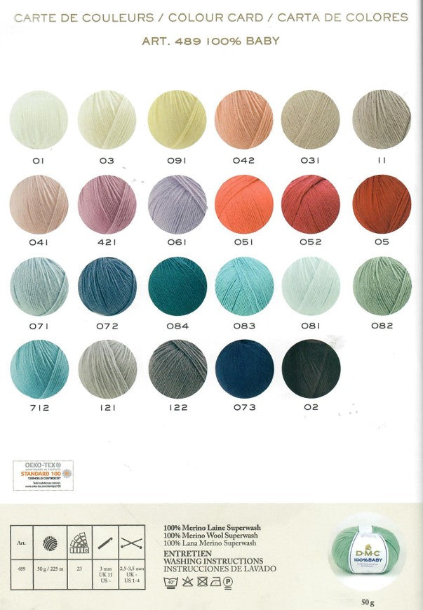 DMC 100% Merino Baby, 23 colours