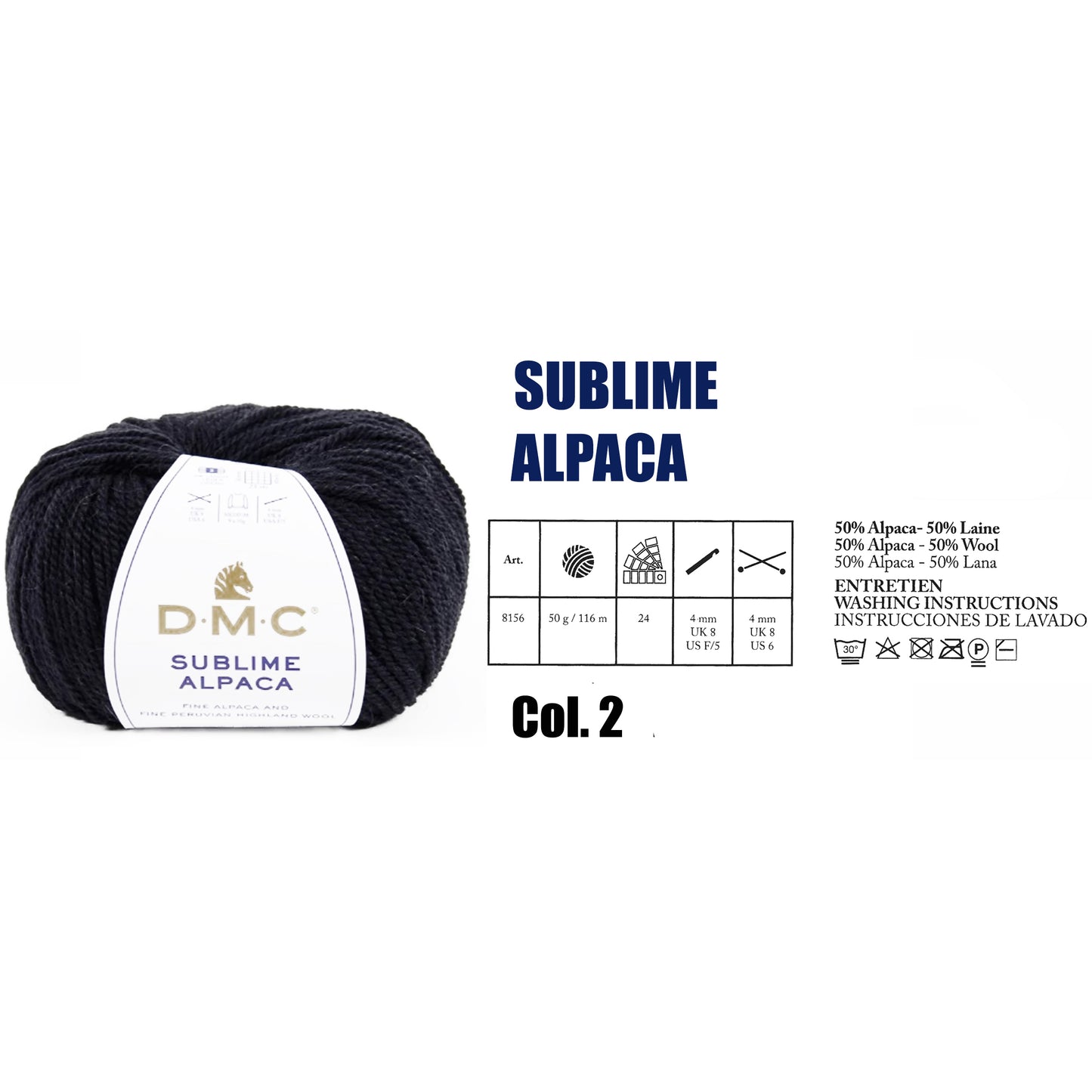 DMC Sublime Alpaca Knitting Yarn, 24 colours