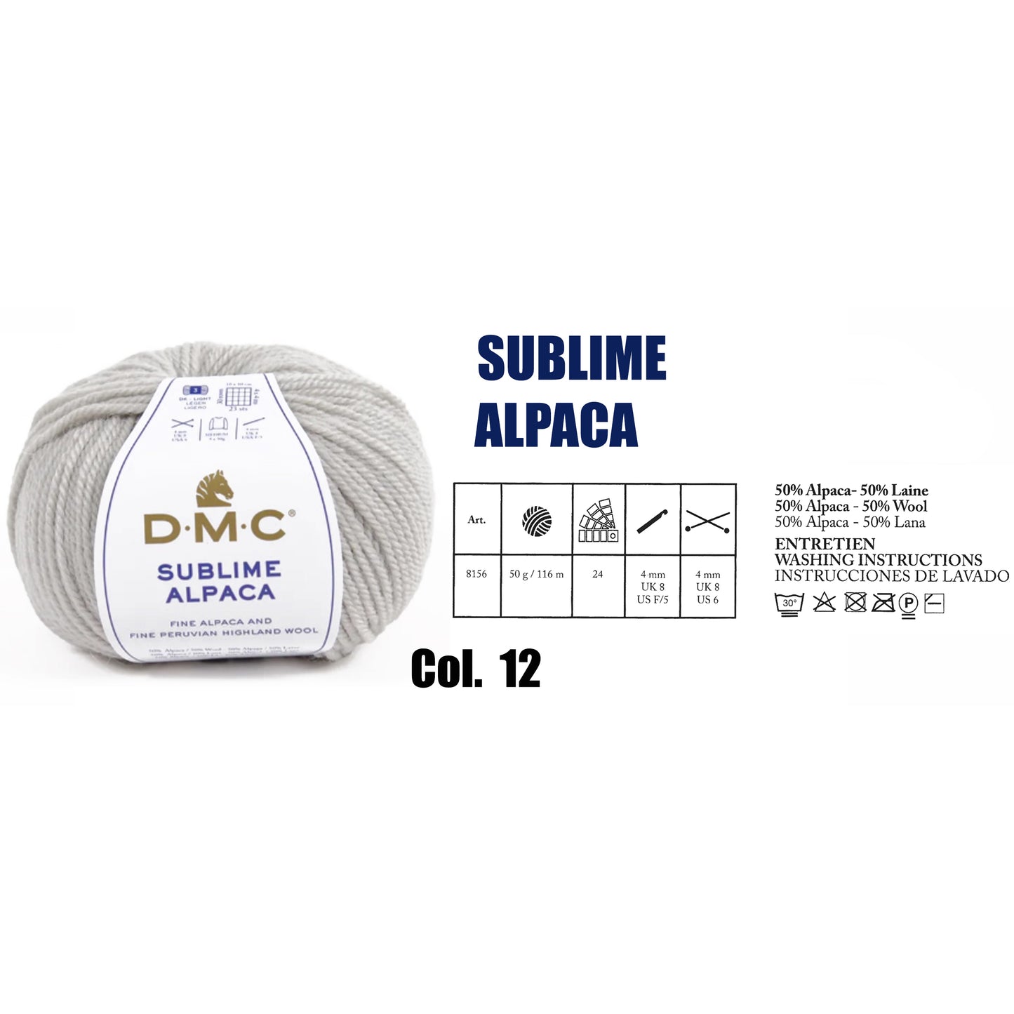 DMC Sublime Alpaca Knitting Yarn, 24 colours