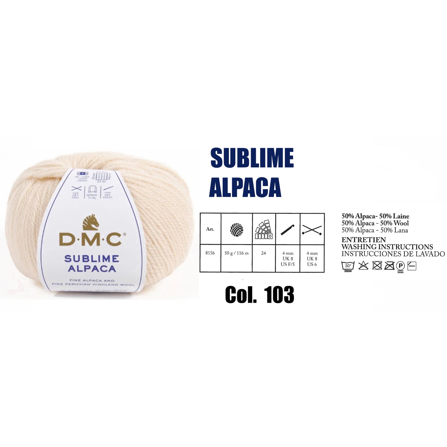 DMC Sublime Alpaca Knitting Yarn, 24 colours