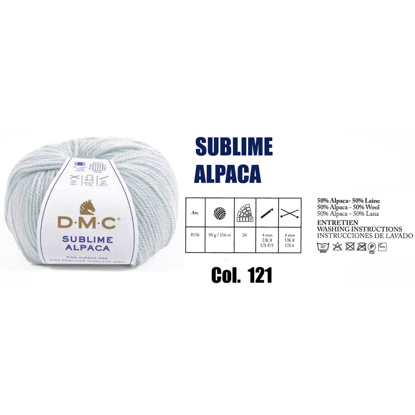 DMC Sublime Alpaca Knitting Yarn, 24 colours