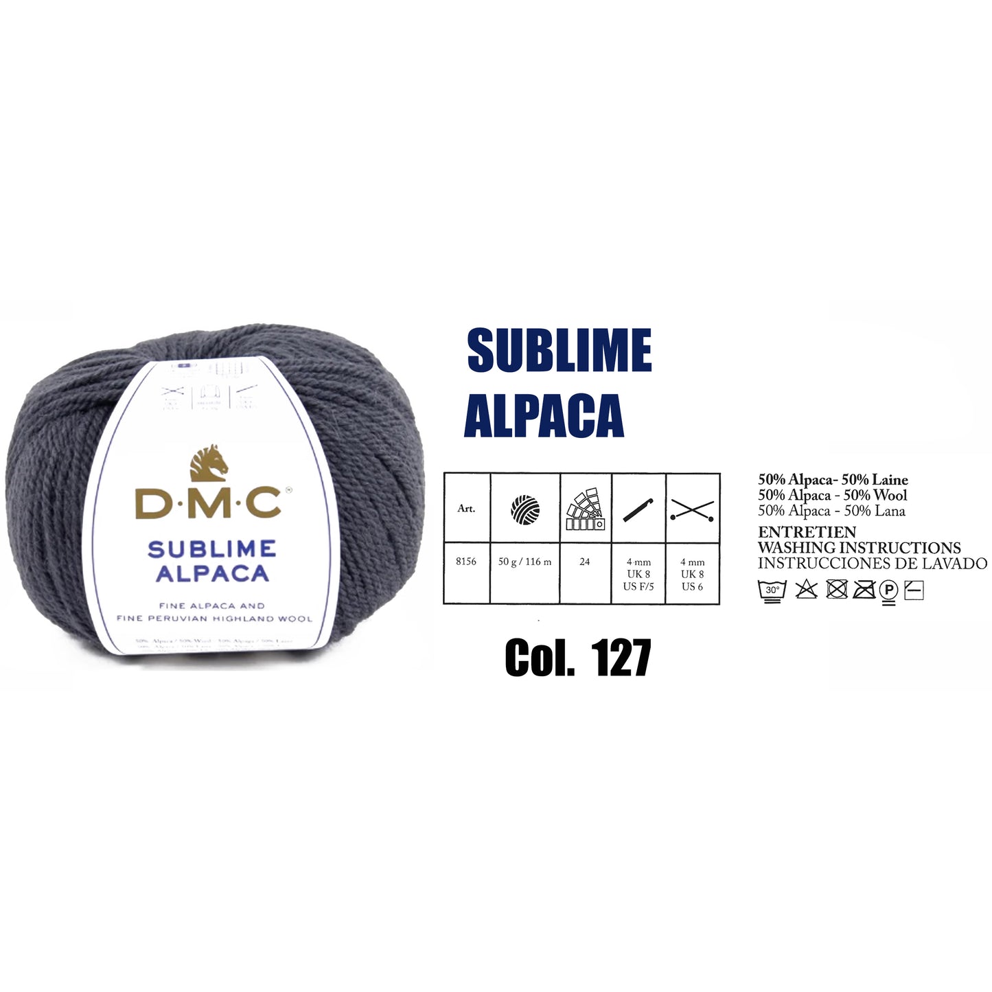 DMC Sublime Alpaca Knitting Yarn, 24 colours