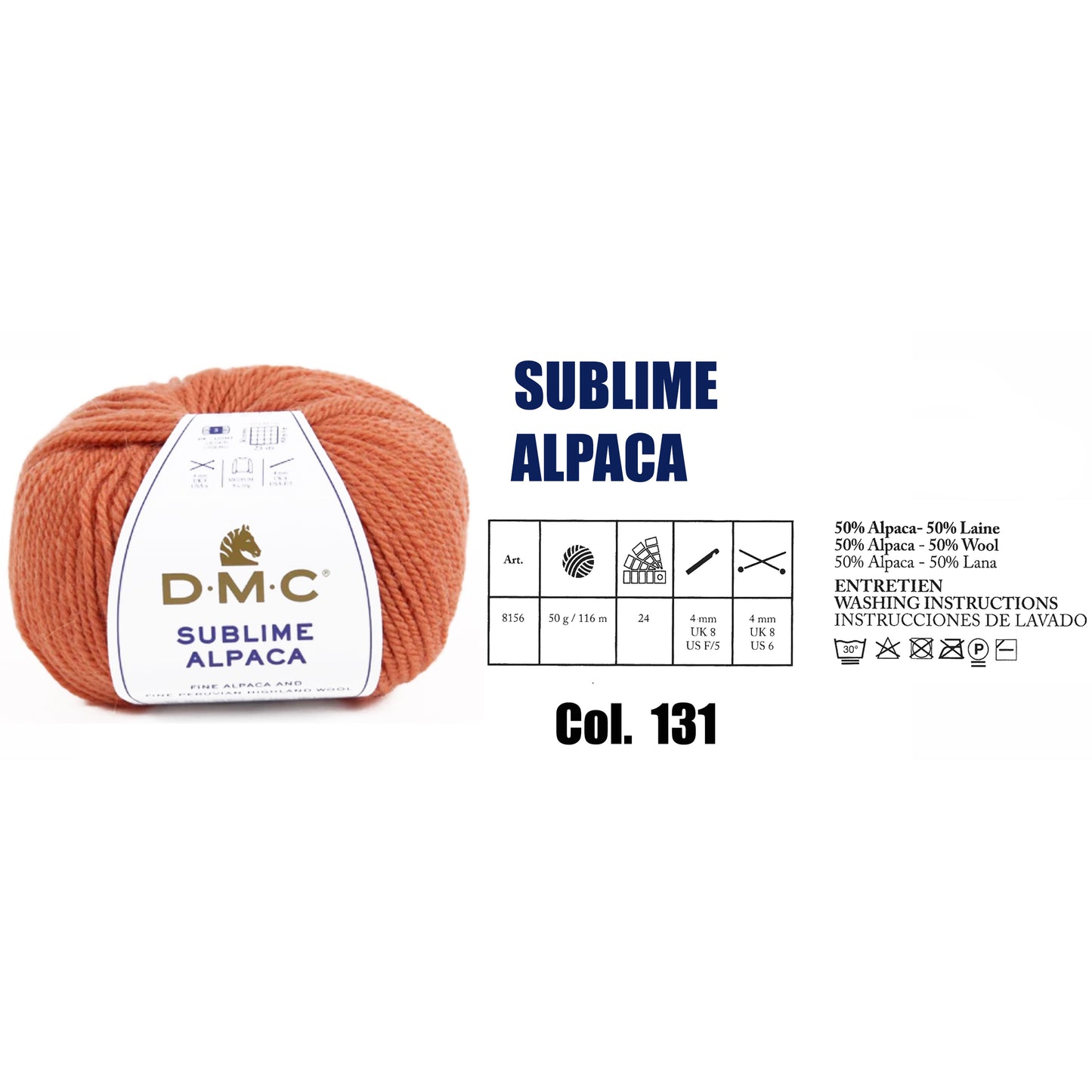 DMC Sublime Alpaca Knitting Yarn, 24 colours