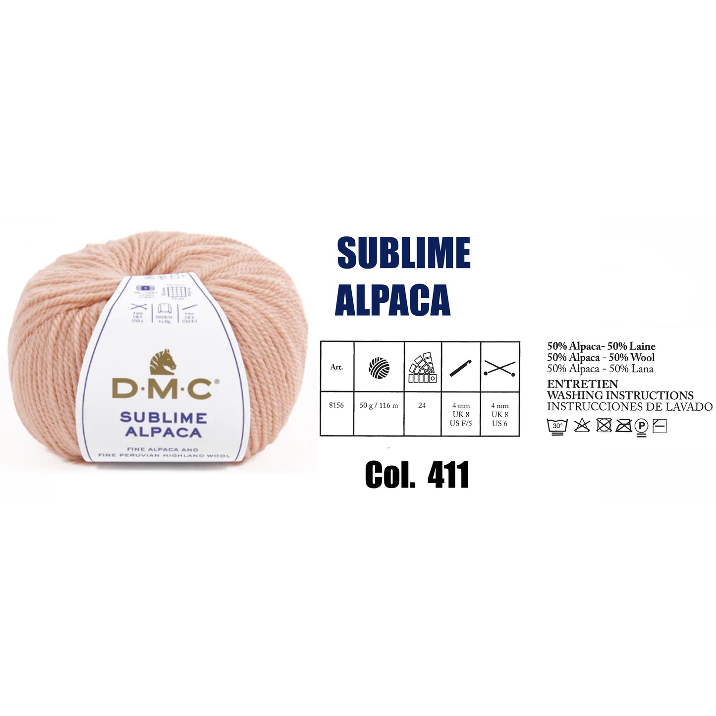 DMC Sublime Alpaca Knitting Yarn, 24 colours