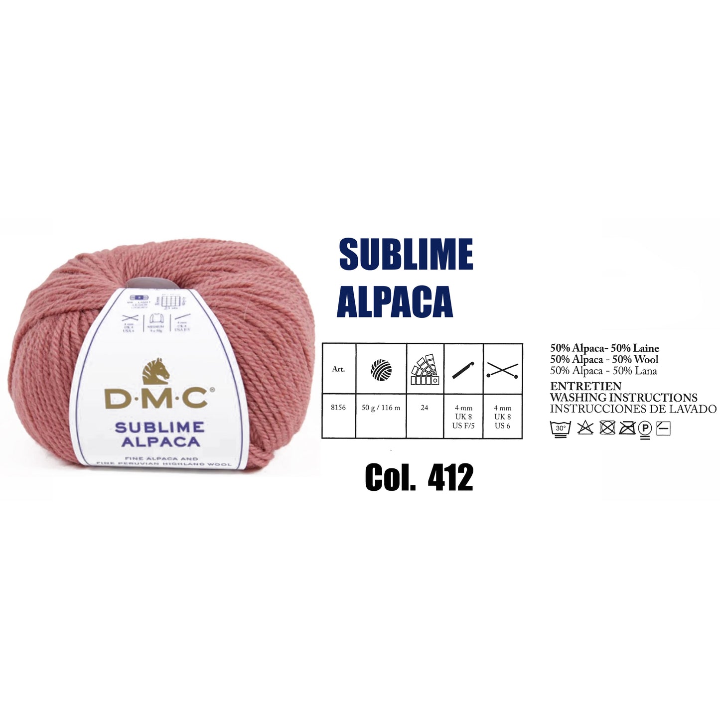DMC Sublime Alpaca Knitting Yarn, 24 colours