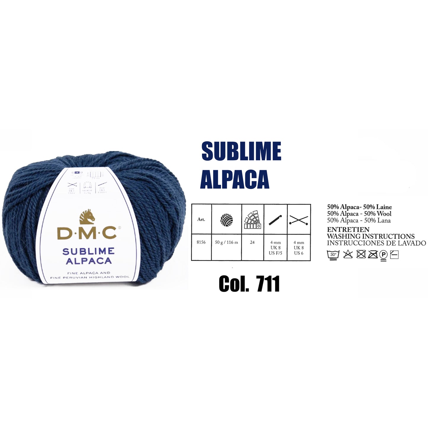 DMC Sublime Alpaca Knitting Yarn, 24 colours