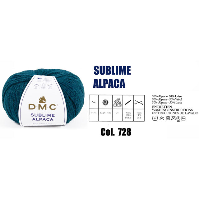 DMC Sublime Alpaca Knitting Yarn, 24 colours