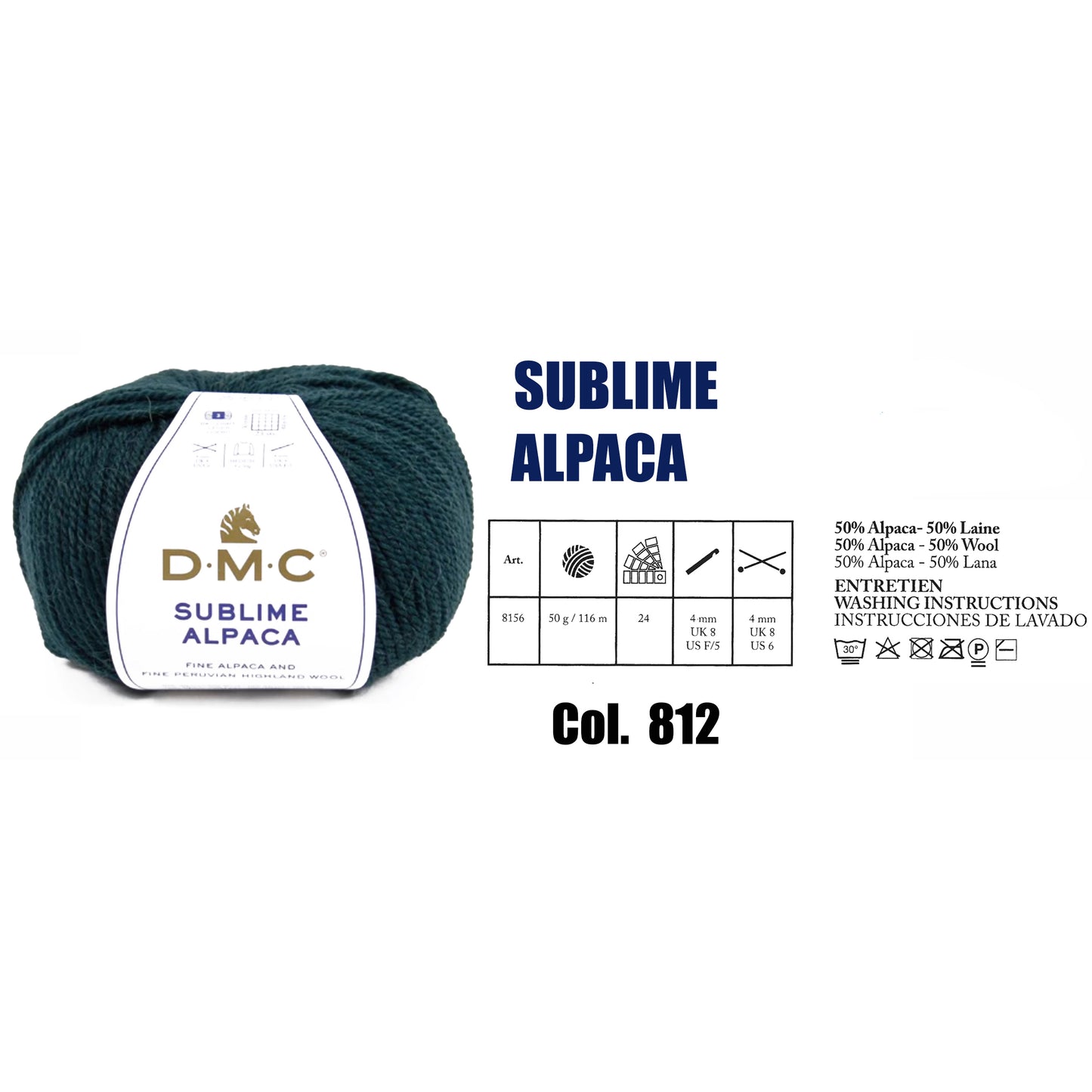 DMC Sublime Alpaca Knitting Yarn, 24 colours