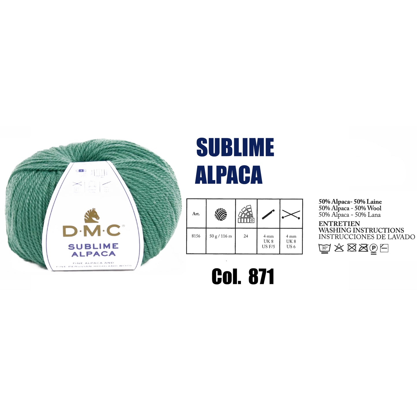 DMC Sublime Alpaca Knitting Yarn, 24 colours