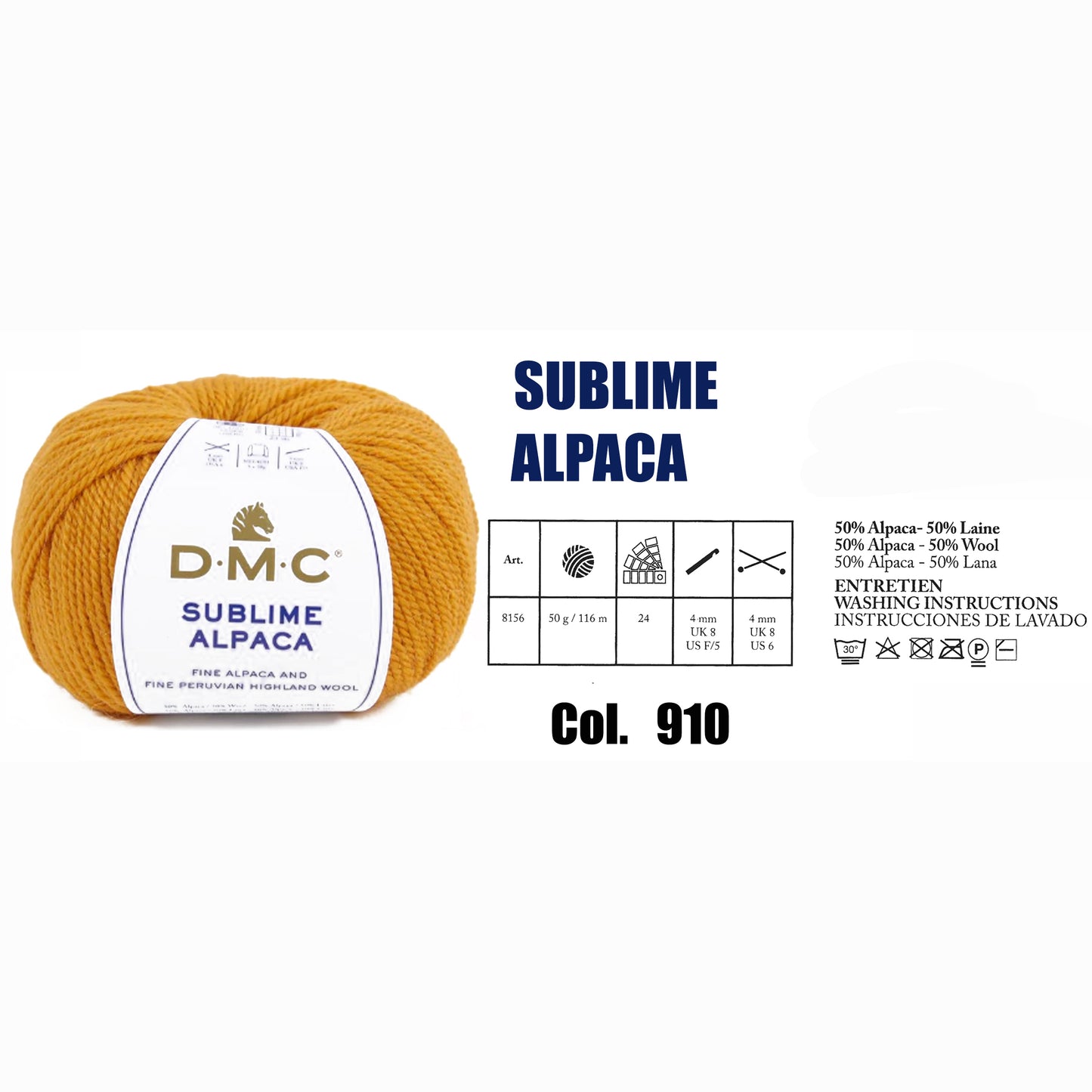 DMC Sublime Alpaca Knitting Yarn, 24 colours
