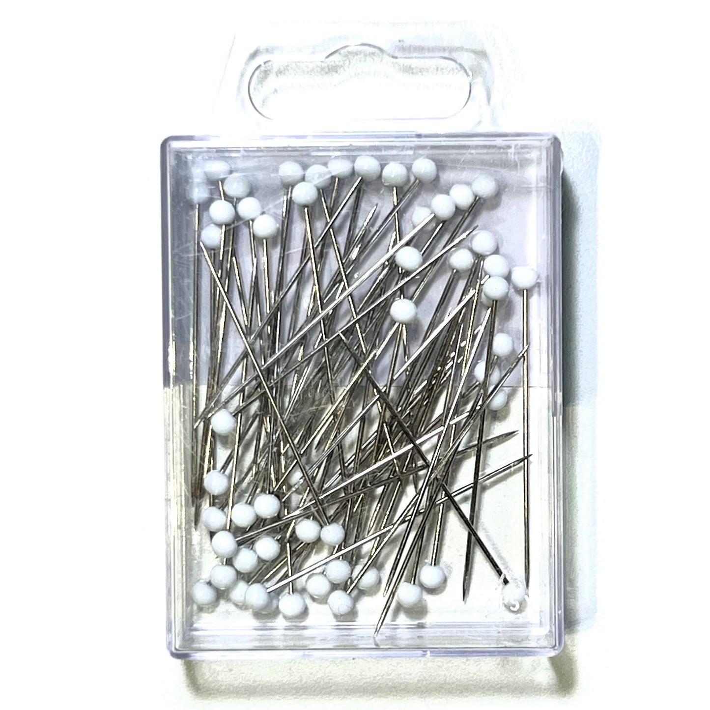 White Glass-Headed Pins 0.80x50mm, 50 pieces