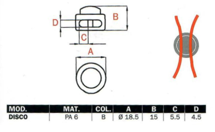 Plastic DISCO Spring Cordlock