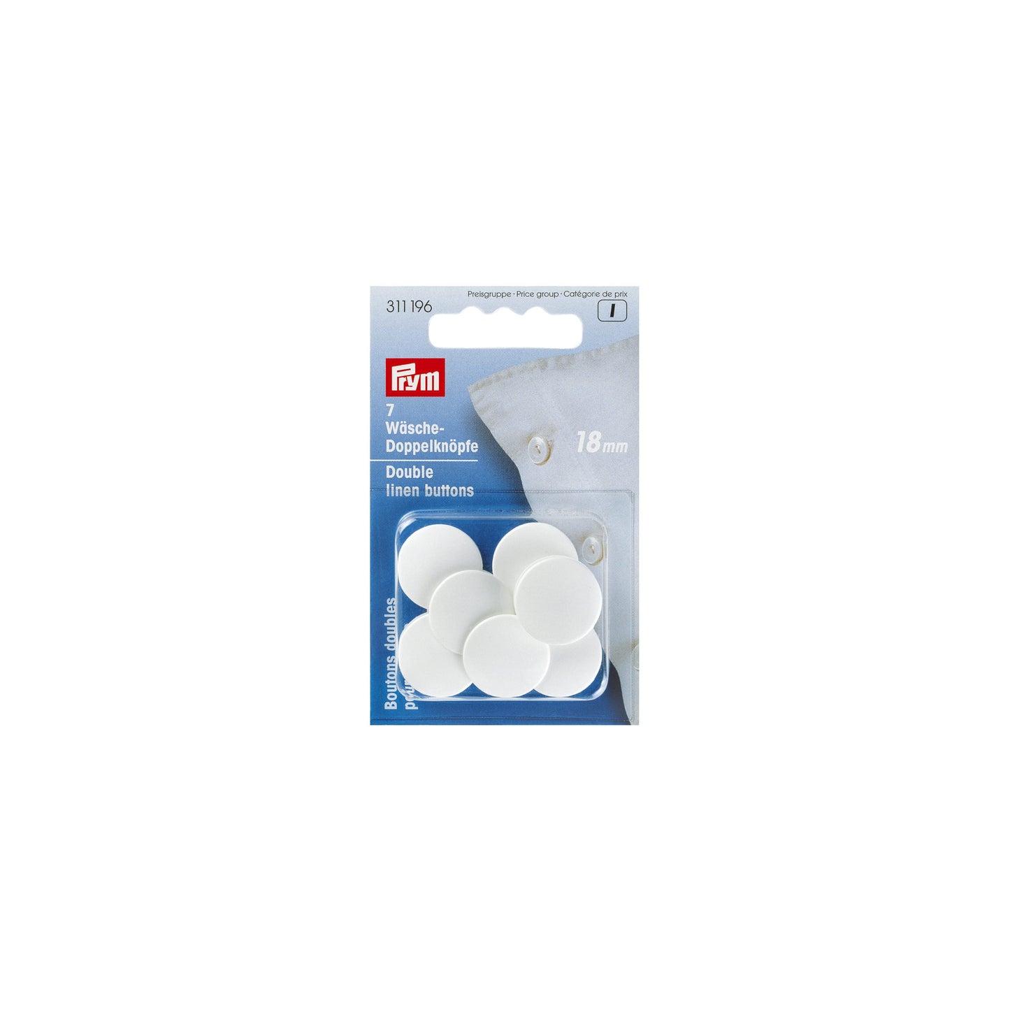 Prym 7/9 Double Linen Buttons 15/17/18mm