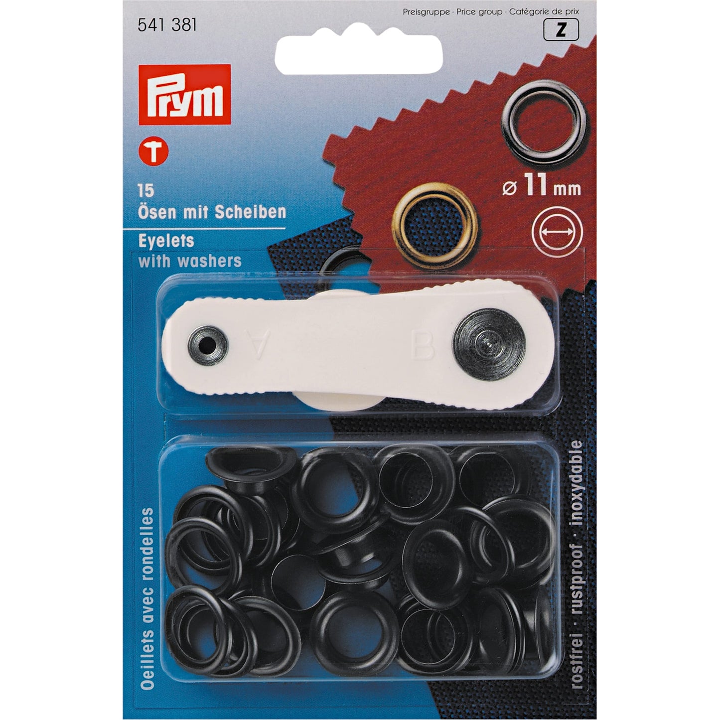 PRYM Eyelets With Washers, 4/11mm, 15 variants