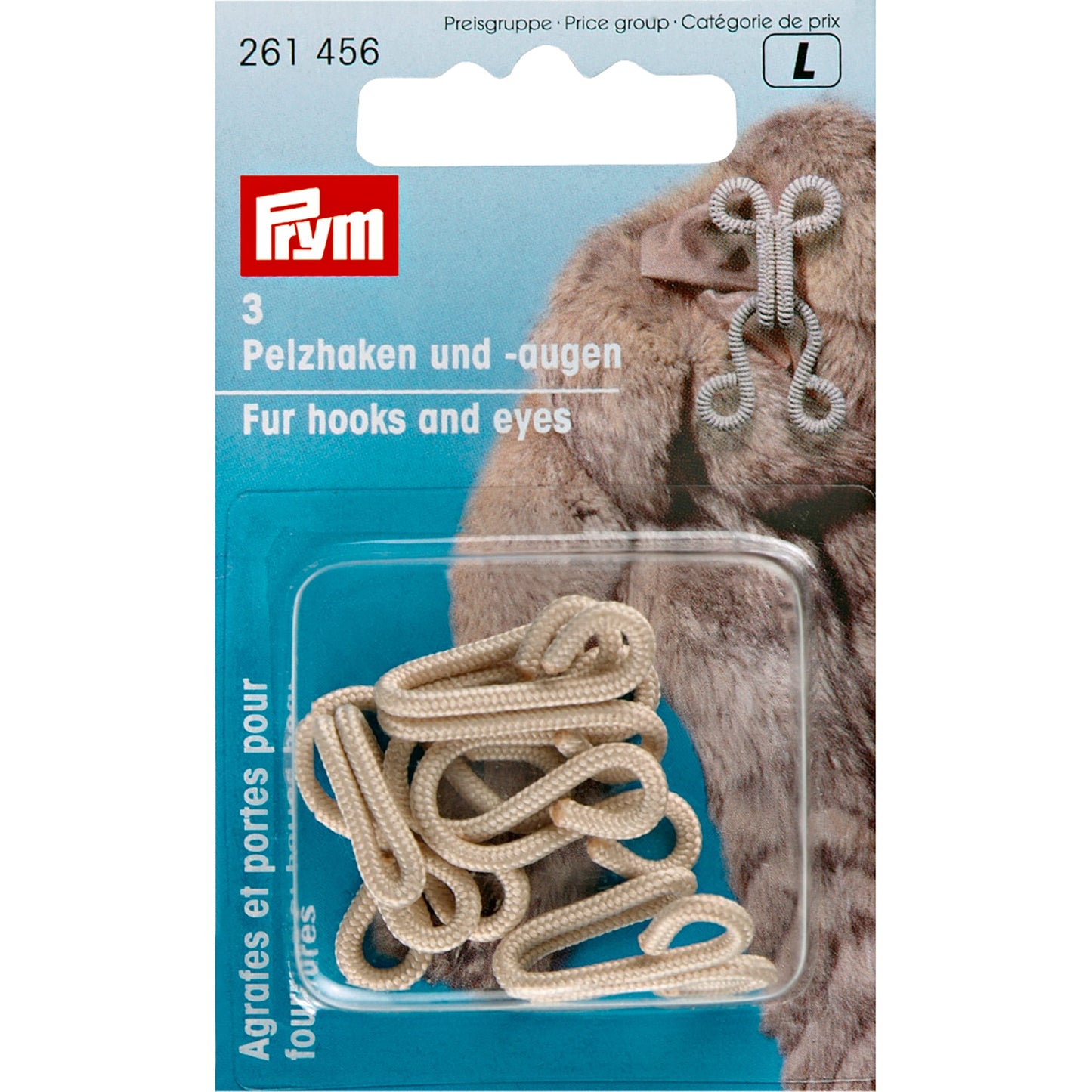 Prym 3 Fur Hooks and Eyes, 4 colours