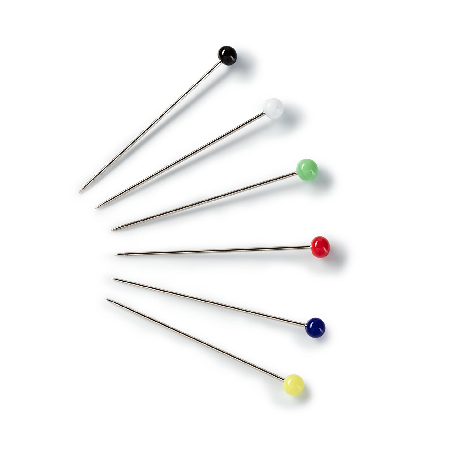 Glass-headed pins, 0.60 x 30mm, multi-colour, 10g