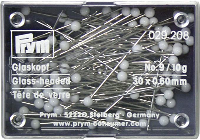 Prym glass-headed pins 0.60 x 30mm white, 10g