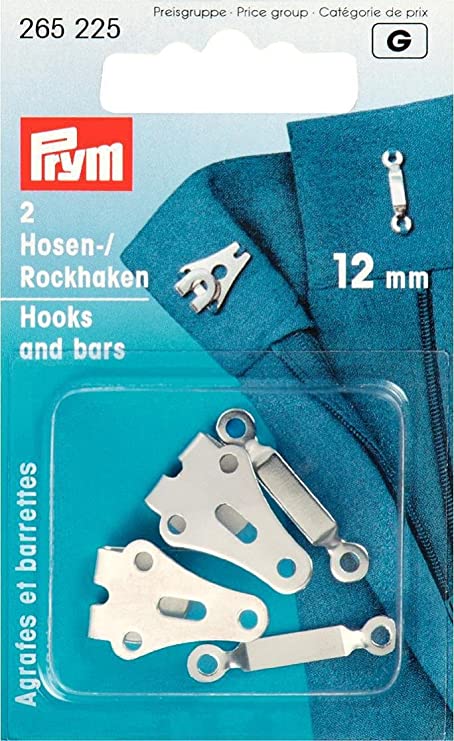 Hooks and bars for trousers and skirts 12mm, 2 colours