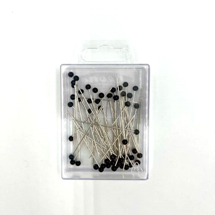Black Glass-Headed Pins 0.80x50mm, 50 pieces