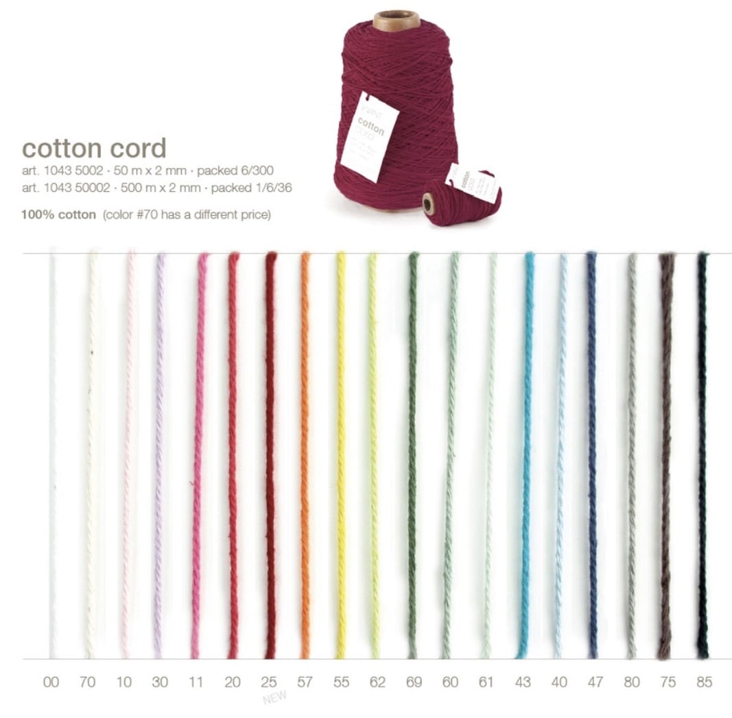 Vivant's Crochet Cotton Cord 2mm, 19 colours