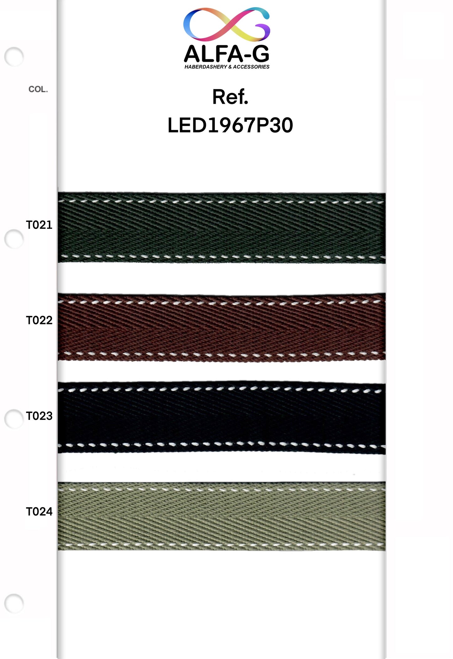 Saddle Stitch Webbing, 30mm, 4 colours