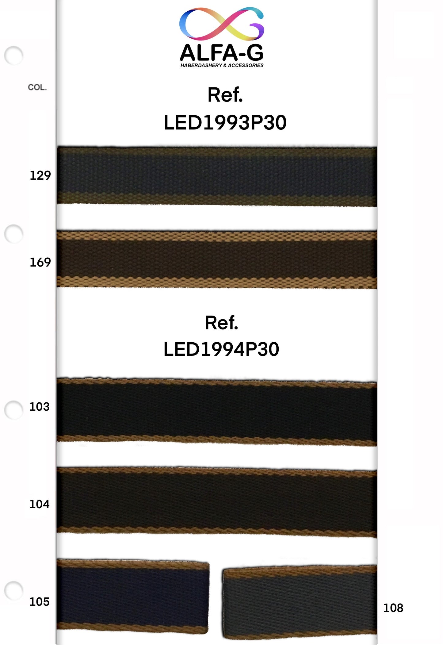 Large Contrast Edge Webbing, 30mm, 2 colours
