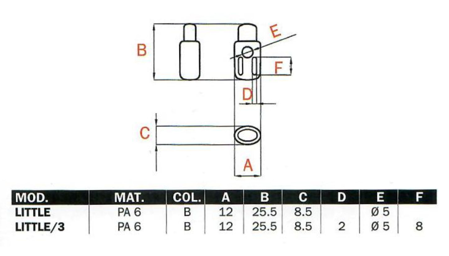 Plastic LITTLE/3 Spring Cordlock