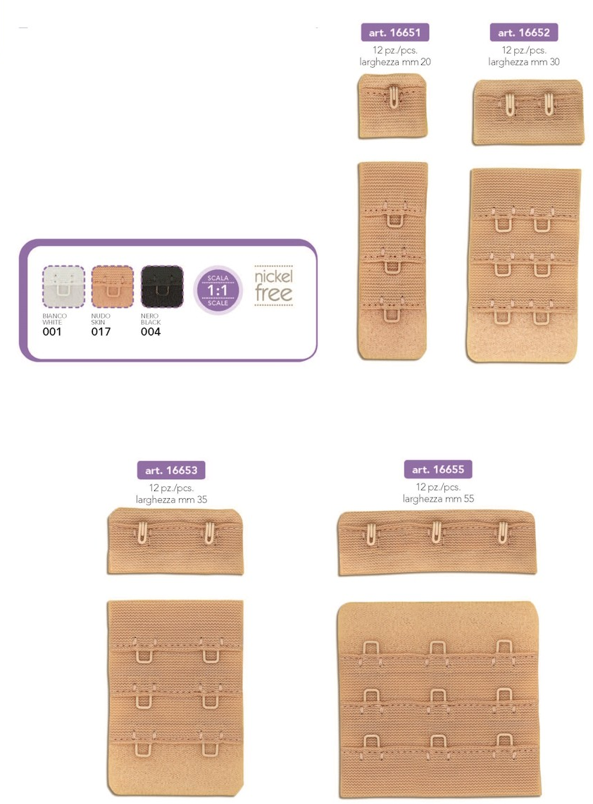 Bra Extender, 4 sizes, 3 colours