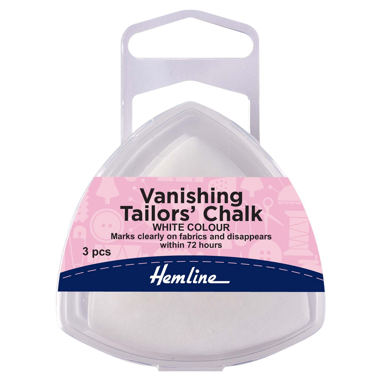 HEMLINE Vanishing Tailor's Chalk, White, Pack of 3