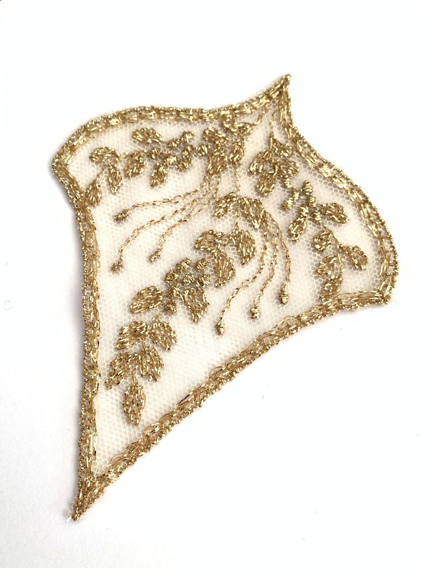 Metallic gold tulle floral motif