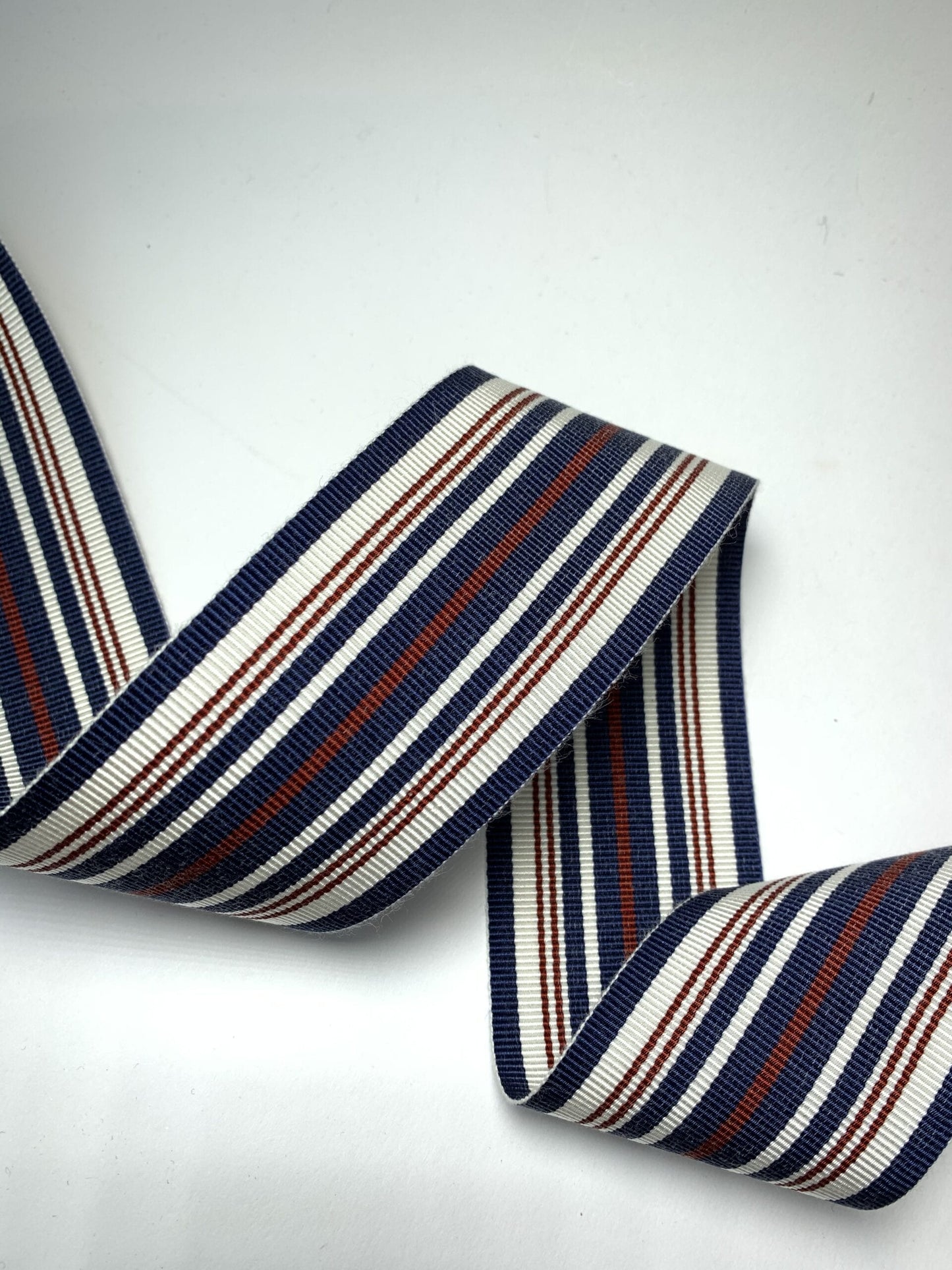 Striped woven grosgrain ribbon 50mm