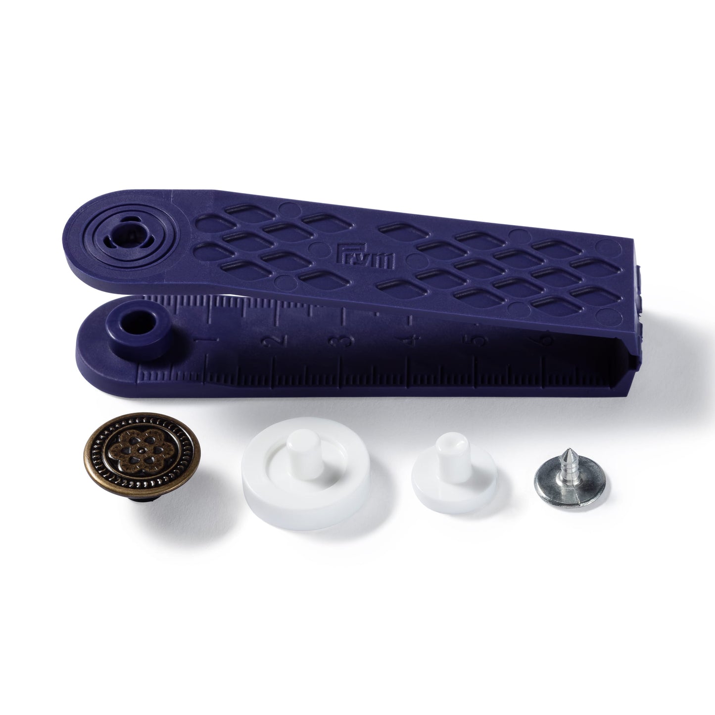 PRYM Non-Sew Jeans Buttons, Flower, 17mm, Antique Brass