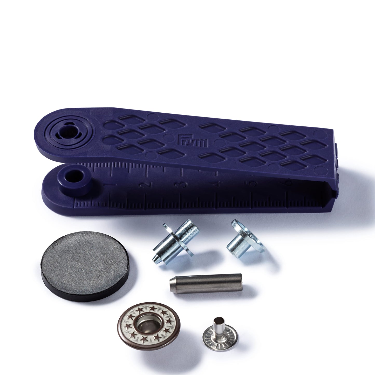 PRYM Non-Sew Jeans Buttons, Star, Open, 17mm, Matt White