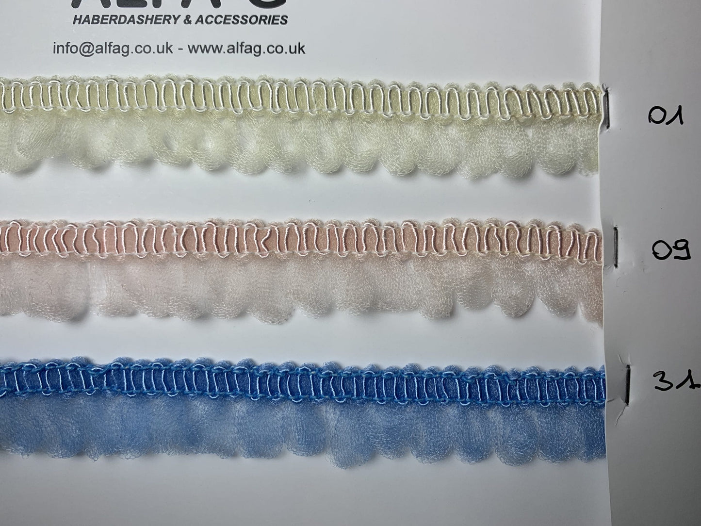 Tulle Elastic Frill Trim, 15mm