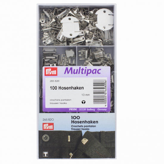 Prym Non-sew Trouser Hooks And Bars With Steel Washer, 13mm, Silver-coloured
