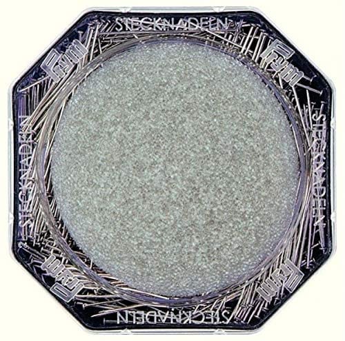 Prym steel pins 6 EF 0.60 x 30mm, 50g plastic box with pin cushion