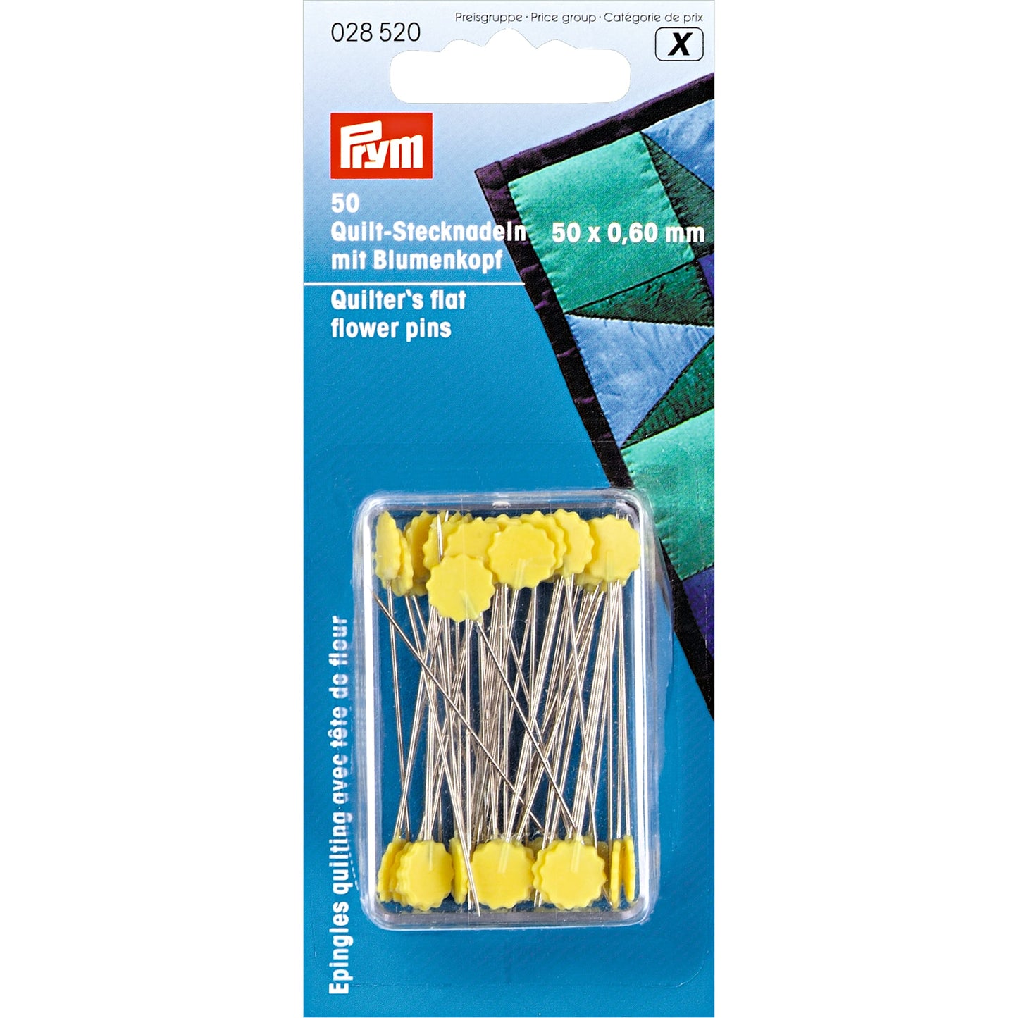PRYM Quilter's Flat Flower Pins 50mm