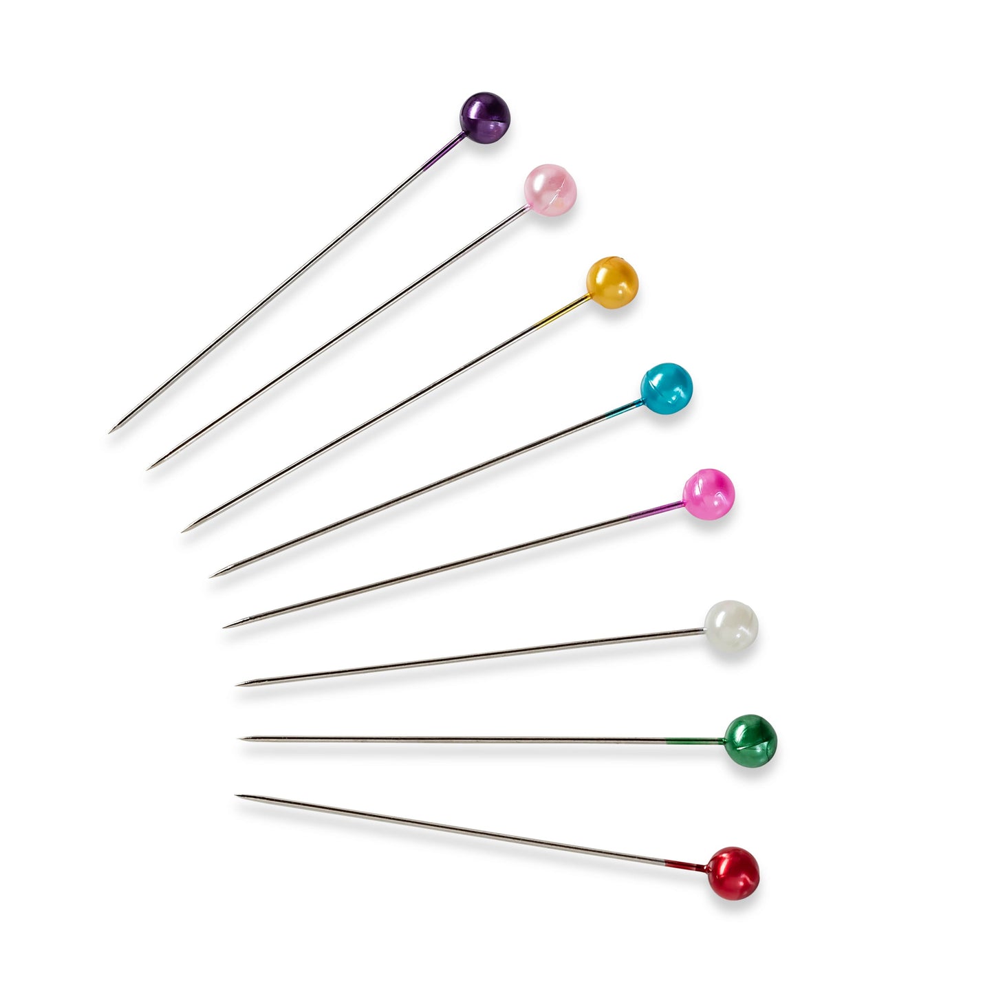 PRYM Pearl-Headed Pins 0.58 x 40mm Multi-Colour Assorted, 40 pcs
