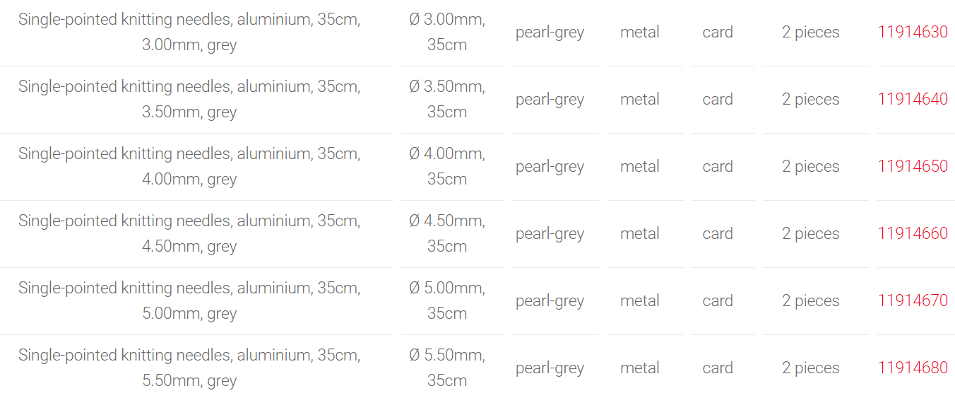 PRYM Single-Pointed Knitting Needles in Aluminium, 40 variations