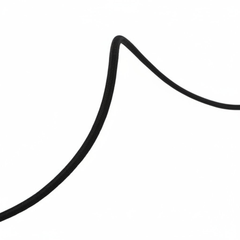 Round Elastic Cord, 1.5mm, Black/White