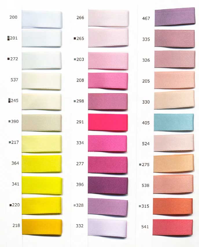 Double Face Satin Ribbon, 3/95mm, several colours